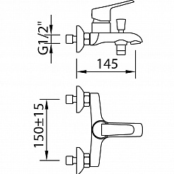 Clever Смеситель для ванны S12 ELEGANCE C1 – фотография-2